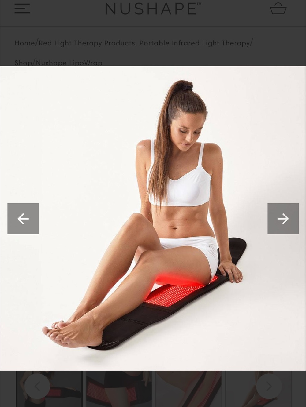 NWT NEW NuShape Red Light Therapy LipoWrap Waist Belt - Black/Red - Picture 6 of 8